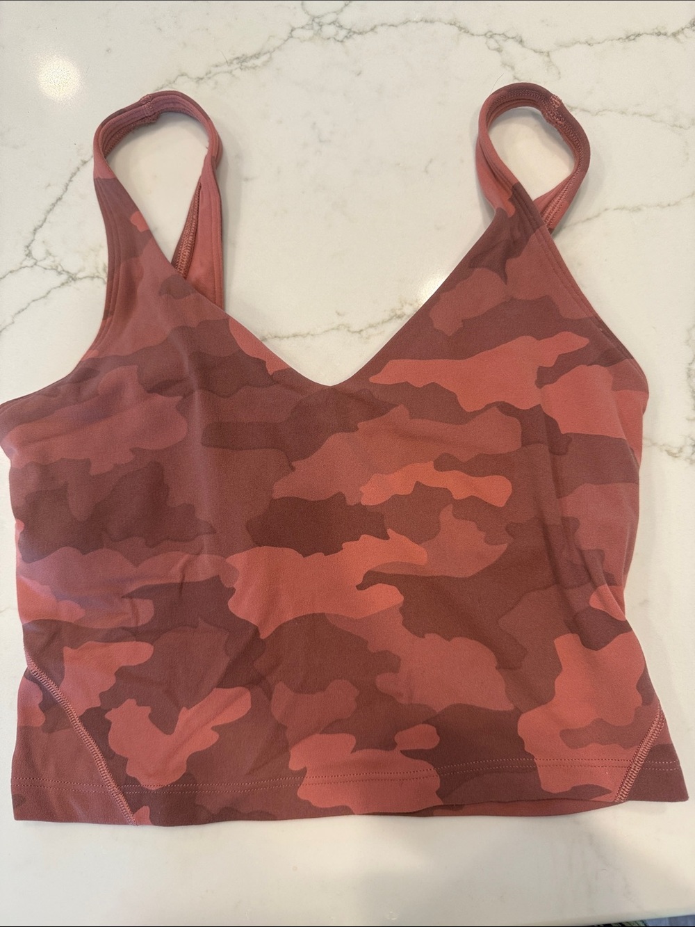 Lululemon Red Camo V-Neck Align Bra Tank (4) and Grey tank top(6) bundle